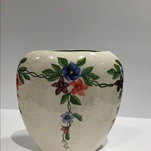 Beautiful floral hand painted vase signed by artist
